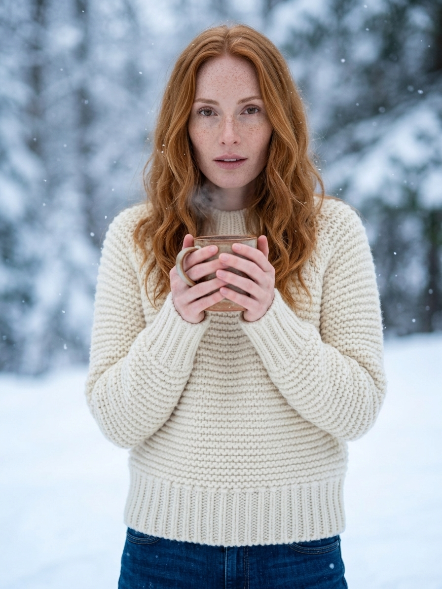 Chunky knit sweater cream color             ITEM: # 49 - 681835