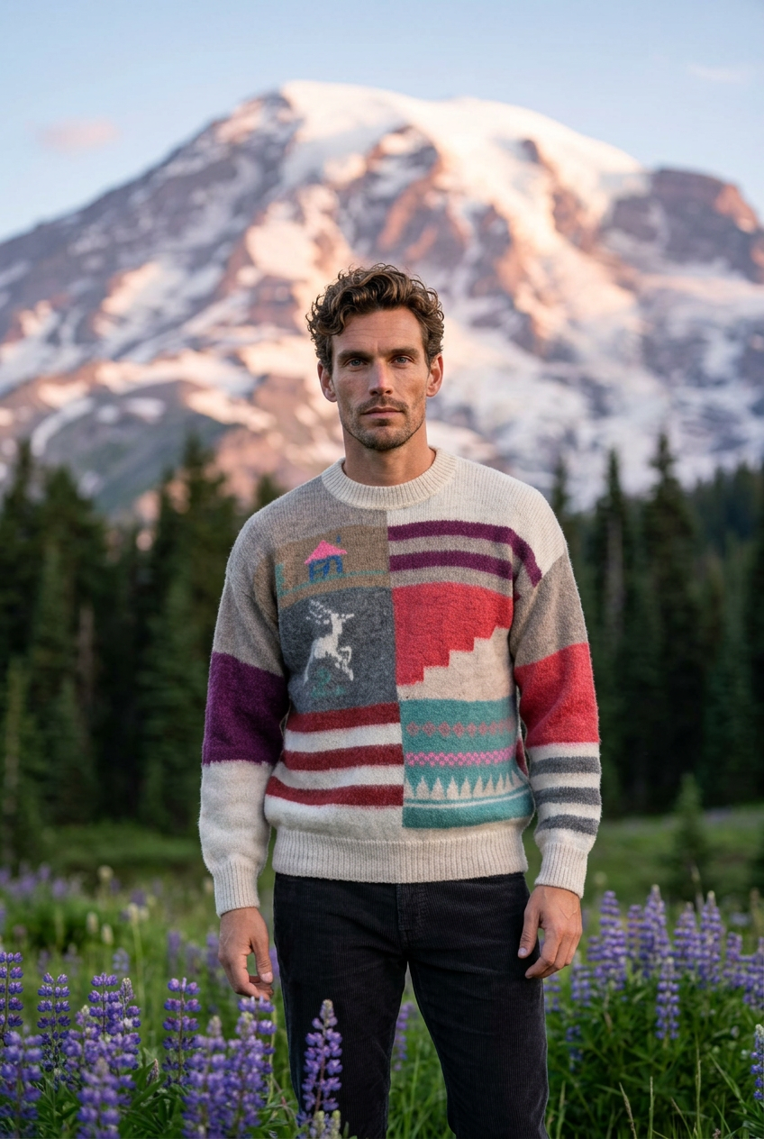 Reindeer knit sweater 100 % Alpaca Wool ITEM:# 7 681811