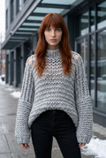 BOHO Chunky hand knit  sweater                    ITEM:  44 - 681830