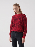 Red and Black 100 % Baby Alpaca Sweater ITEM:# 18 - 681825