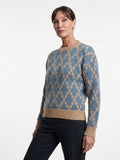 Brown Argyle  Sweater 100%Baby Alpaca Wool             ITEM # 34 - 681823