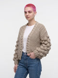 Chunky Knit cardigan balloon sleeves       ITEM: #30-  681835