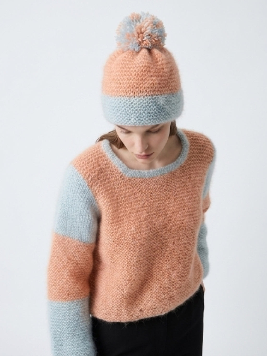 Boho knitwear sweater with matching Pom-Pom hat                   ITEM: # 5 - 681809