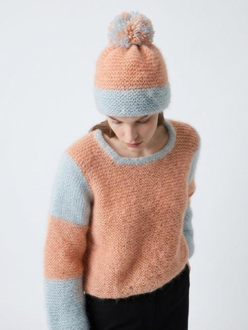 Boho knitwear sweater with matching Pom-Pom hat                   ITEM: # 5 - 681809