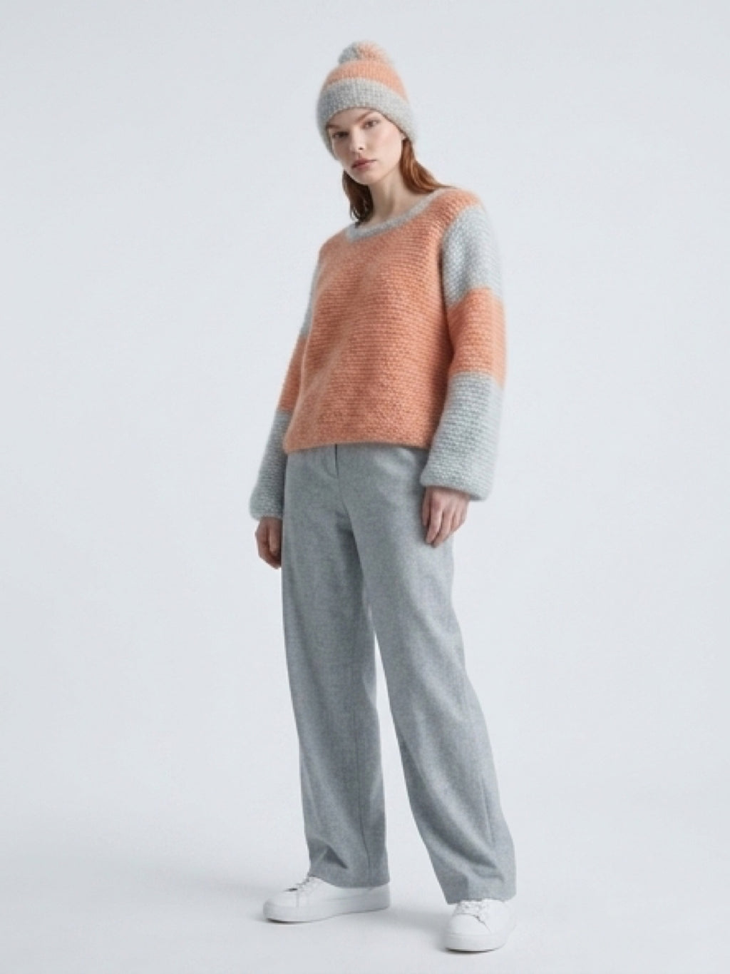 Boho knitwear sweater with matching Pom-Pom hat                   ITEM: # 5 - 681809