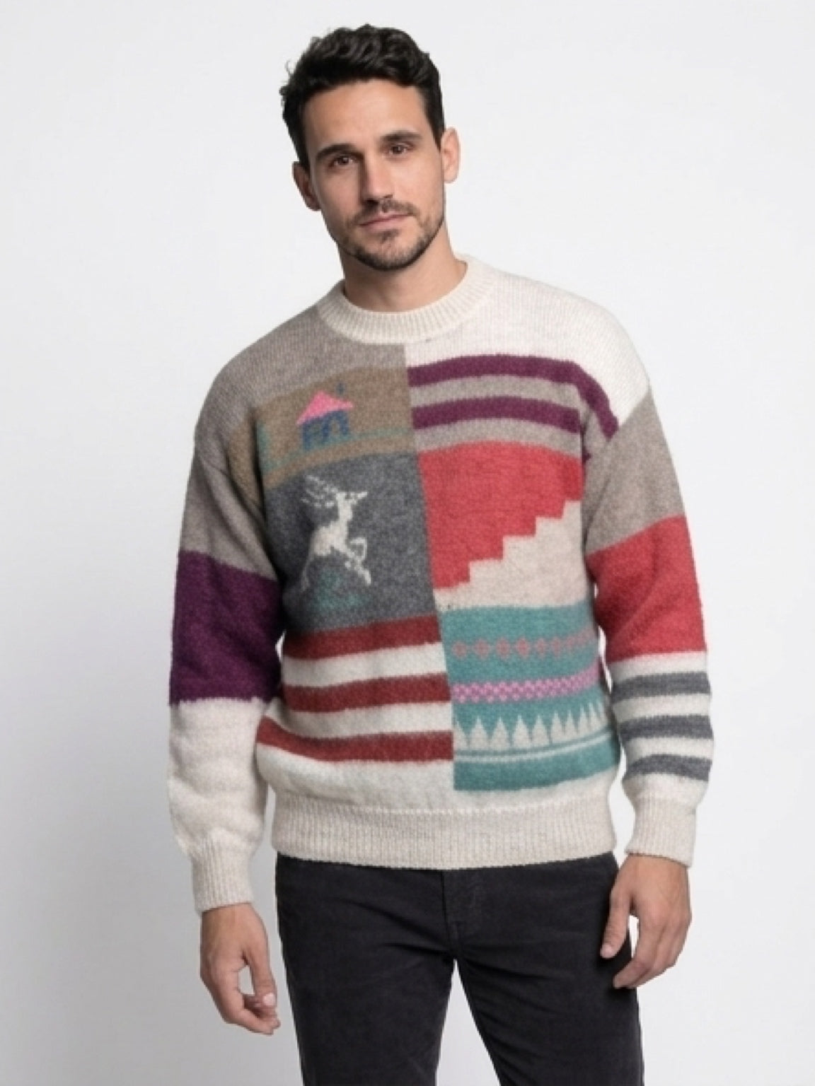 Reindeer knit sweater 100 % Alpaca Wool ITEM:# 7 681811
