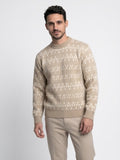 Elegant Beige and Cream Diamond Handmade Sweater ITEM # 20 - 681817