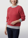 Gray Ribbed Sweater in 100% Baby Alpaca Wool ITEM: # 21 - 681820