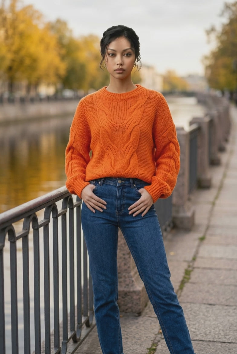 Chunky knit cropped sweater                    ITEM: # 26 - 681828